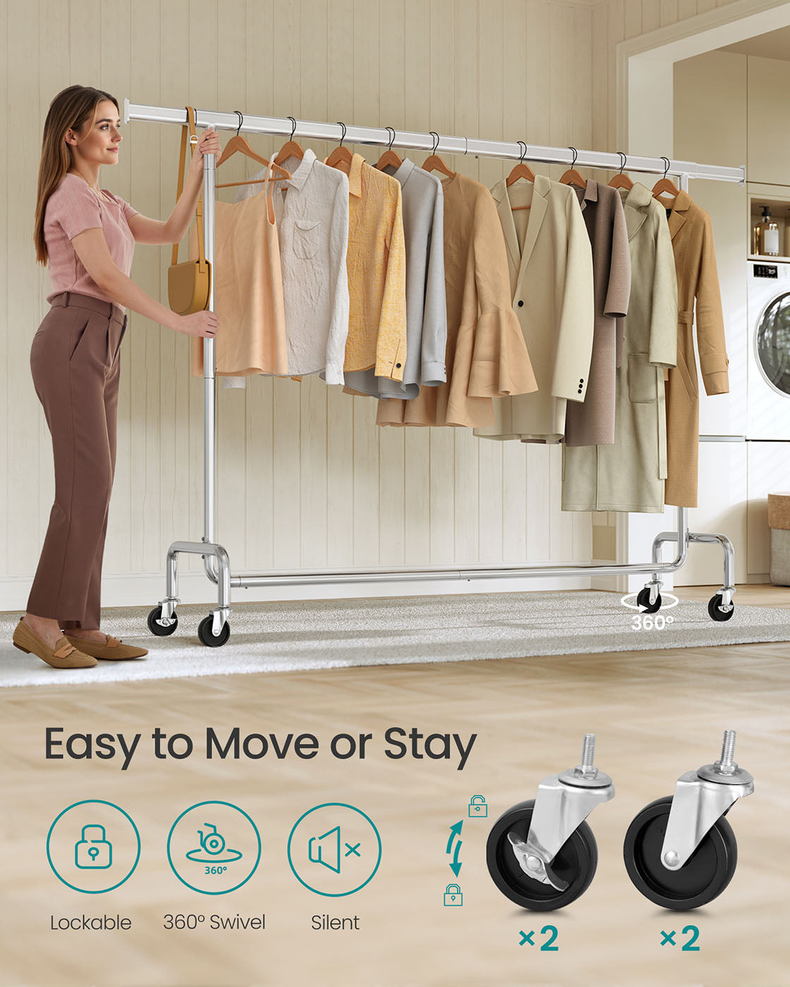 Clothes Rack - Matte Silver - Chrome-Plated