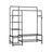 Open Wardrobe - Metal - Black - Features Shelves and Hanging Rods