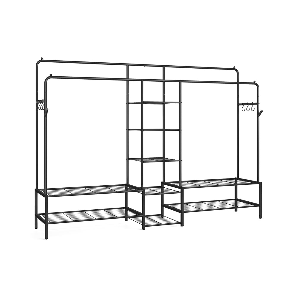Open Wardrobe Clothes Rack - 76.8" - Steel - 7 Shelves
