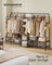 Open Wardrobe - Metal - Black - Features Shelves and Hanging Rods