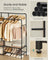 Open Wardrobe - Metal - Black - Features Shelves and Hanging Rods