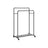 Garment Rack - Metal - Black - Double-Rail with Wheels and Mesh Shelf