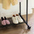 Garment Rack - Metal - Black - Double-Rail with Wheels and Mesh Shelf