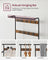 Coat Rack Stand - Steel - Rustic Brown and Black - Free Standing with Removable Hooks and Bench
