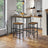 Bar Table Set - Steel - Rustic Brown and Black - Includes Two Stools