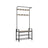 Coat Rack Stand - Steel - Rustic Brown and Black - Free Standing with Removable Hooks and Bench
