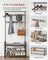 Coat Rack - Steel - Hazelnut Brown and Black - 4-in-1 Design with Shoe Storage Bench