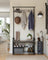Coat Rack - Steel - Hazelnut Brown and Black - 4-in-1 Design with Shoe Storage Bench