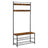 Coat Rack - Steel Frame - Rustic Brown and Black - 3-in-1 Design with Shoe Storage Bench