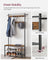 Coat Rack - Steel Frame - Rustic Brown and Black - 3-in-1 Design with Shoe Storage Bench