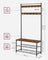 Coat Rack - Steel Frame - Rustic Brown and Black - 3-in-1 Design with Shoe Storage Bench