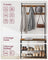 Coat Rack - Steel Frame - Rustic Brown and Black - 3-in-1 Design with Shoe Storage Bench