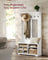 Hall Tree - Wood - Cloud White - Freestanding with Adjustable Shelves and Bench
