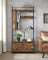 Coat Rack with Shoe Storage - 9 Hooks and Top Shelf - Wood - Rustic Brown and Black