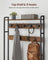 Coat Rack with Shoe Storage - 9 Hooks and Top Shelf - Wood - Rustic Brown and Black