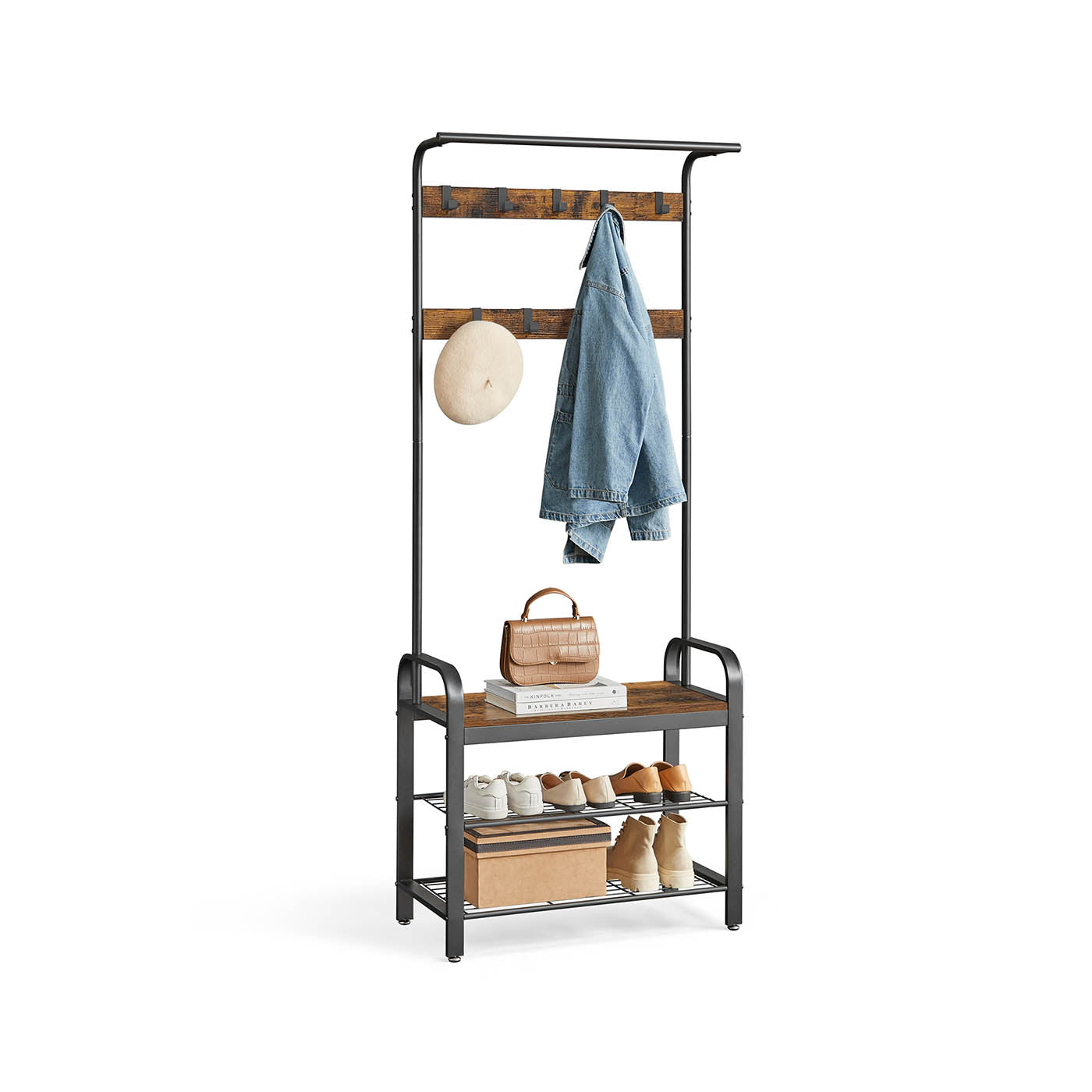 Coat Rack - Metal - Rustic Brown