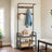 Hall Tree - Wood - Rustic Brown and Black - 4-in-1 Design with Bench and 9 Removable Hooks