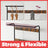 Hall Tree - Wood - Rustic Brown and Black - 4-in-1 Design with Bench and 9 Removable Hooks