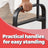 Hall Tree - Wood - Rustic Brown and Black - 4-in-1 Design with Bench and 9 Removable Hooks