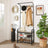 Hall Tree - Metal - Rustic Brown - Multifunctional with Removable Hooks