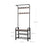 Hall Tree - Metal - Rustic Brown - Multifunctional with Removable Hooks