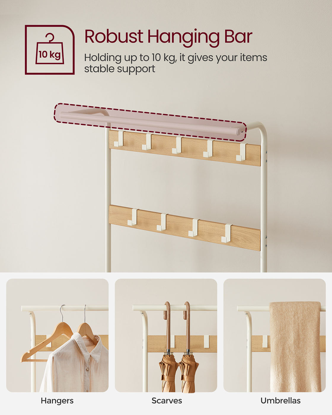 Coat Rack - Metal - Rustic Brown