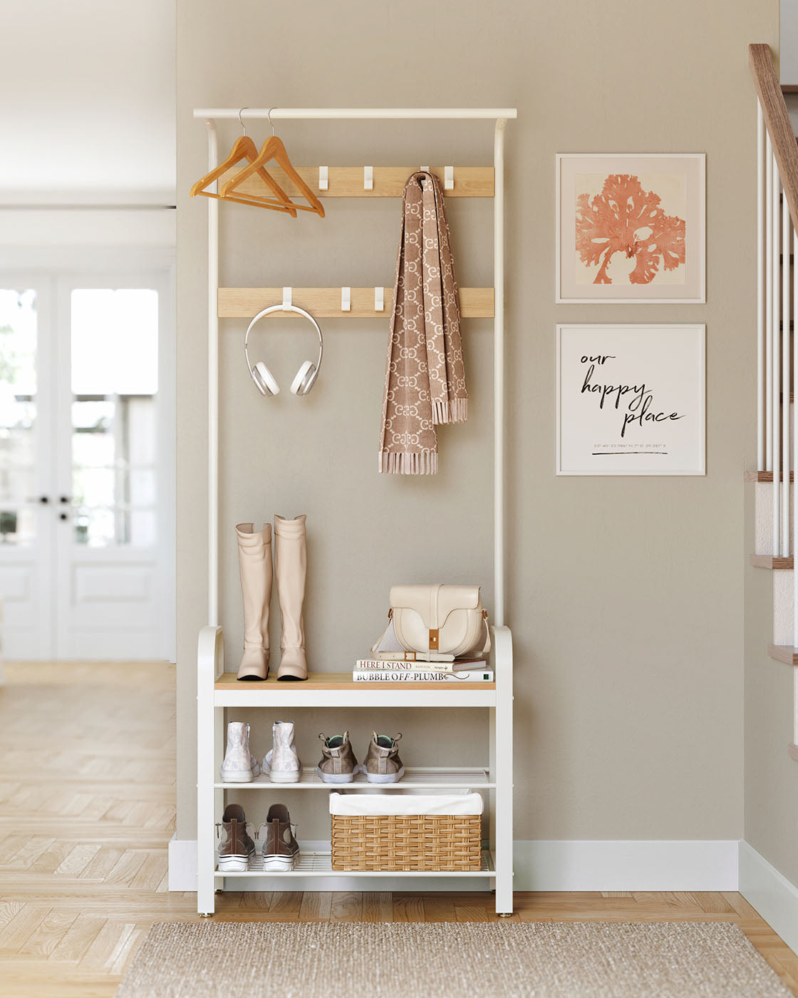Coat Rack - Metal - Rustic Brown