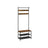 Coat Rack - Wood - Rustic Brown and Black - Hall Tree with Shoe Storage and Movable Hooks