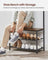 Coat Rack - Wood - Rustic Brown and Black - Hall Tree with Shoe Storage and Movable Hooks