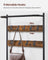Coat Rack - Wood - Rustic Brown and Black - Hall Tree with Shoe Storage and Movable Hooks