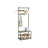 Coat Rack - Wood - Rustic Brown and Black - Hall Tree with Shoe Storage and Movable Hooks