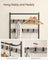 Industrial Hall Tree - Metal - Rustic Brown - 9 Adjustable Hooks and Overhead Bar