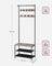 Industrial Hall Tree - Metal - Rustic Brown - 9 Adjustable Hooks and Overhead Bar