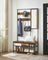 Coat Rack - Wood - Camel Brown - Includes Shoe Storage and Mirror