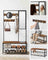 Coat Rack - Wood - Camel Brown - Includes Shoe Storage and Mirror