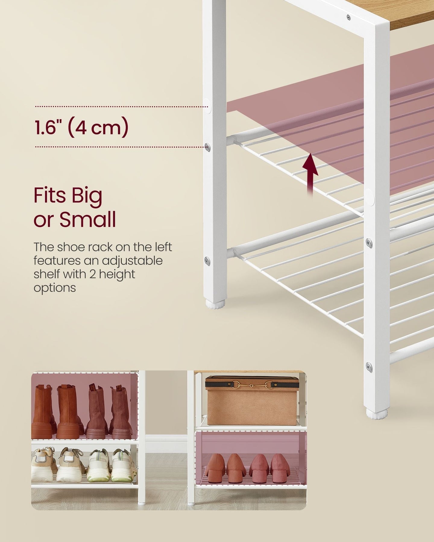 Hallway Coat Rack - Engineered Wood - Golden Oak - Bench with Shoe Storage and Multiple Hooks