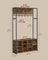 Hall Tree - Wood - Rustic Brown - Bench with Shoe Storage and Coat Rack