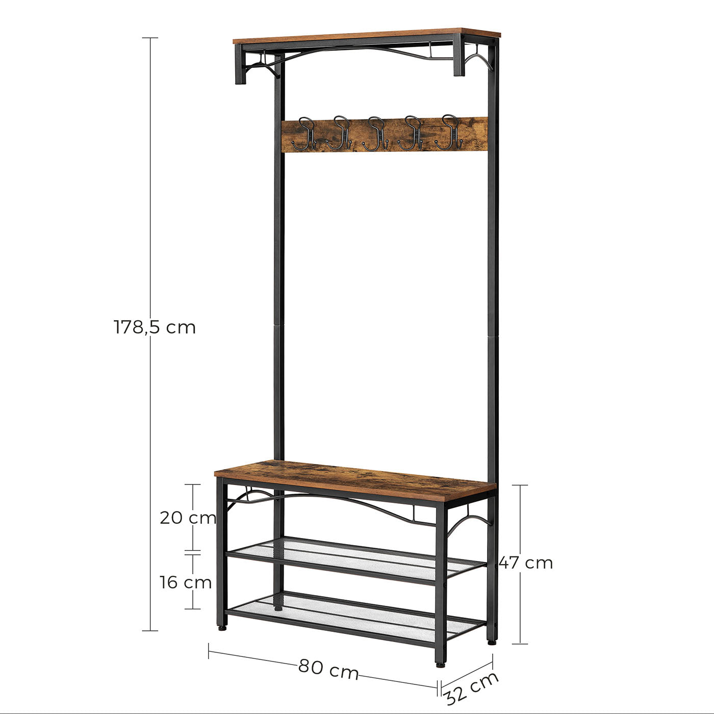 Hat and Coat Stand - Metal - Matte