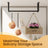 Set of 2 Wall-Mounted Garment Hanging Bars - Metal - Black - Space-Saving for Small Rooms