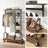 5-Tier Rolling Garment Organiser - Metal Frame - Brown and Black - Versatile Clothes Storage Rack for Laundry Room and Bedroom