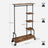 5-Tier Rolling Garment Organiser - Metal Frame - Brown and Black - Versatile Clothes Storage Rack for Laundry Room and Bedroom