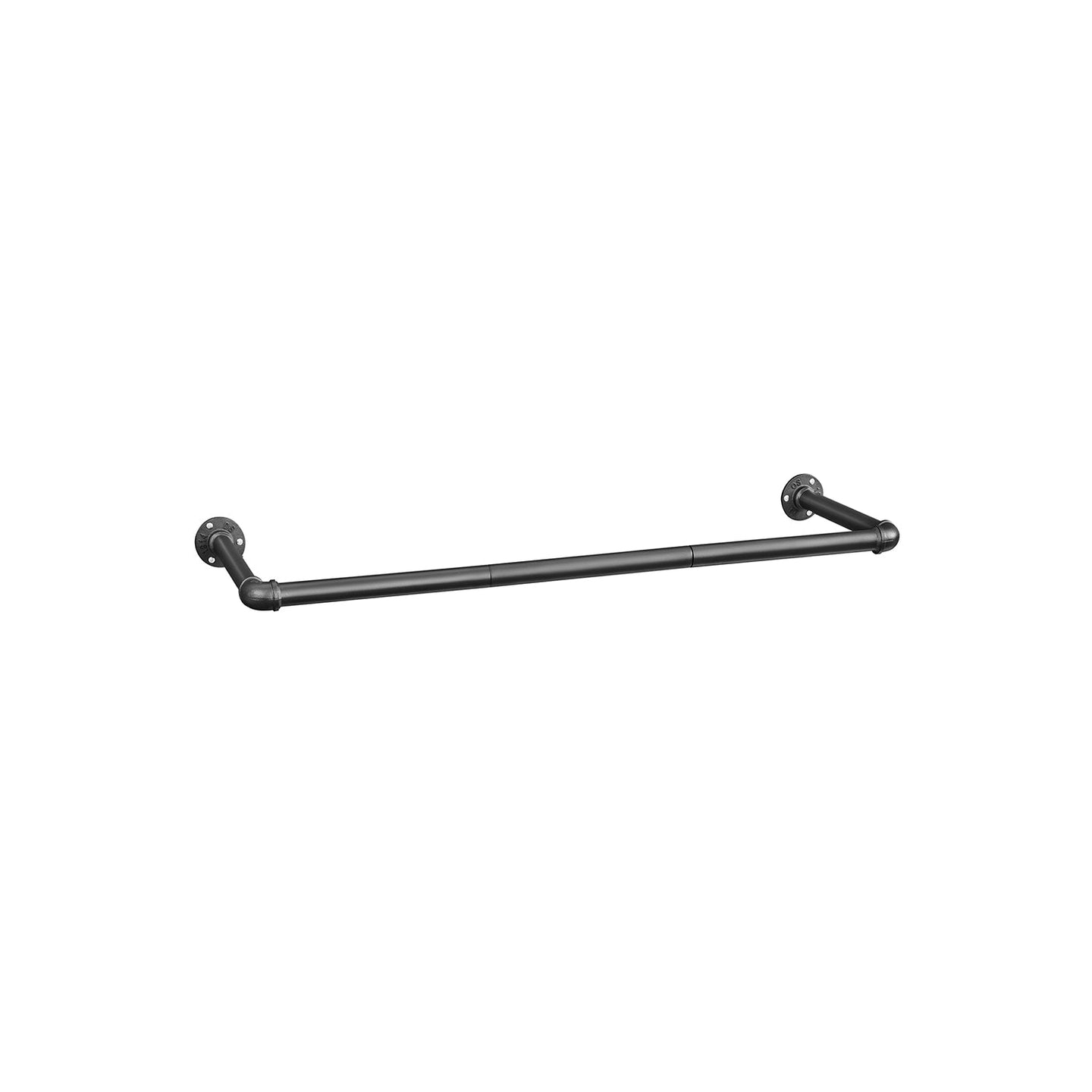 Wall-Mounted Clothes Rail - Metal - Black - Set of 2