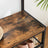 Large Coat Rack Stand - Particleboard and Iron - Rustic Brown