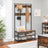 Large Coat Rack Stand - Iron - 12 Hooks and Shoe Bench