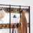 Large Coat Rack Stand - Particleboard and Iron - Rustic Brown