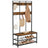 Large Coat Rack Stand - Iron - 12 Hooks and Shoe Bench