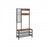 Coat Stand - Metal - Rustic Brown - Multi-Functional with Grid Wall and Mesh Shelves