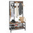 Coat Stand - Metal - Rustic Brown - Multi-Functional with Grid Wall and Mesh Shelves