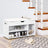 Hallway Cabinet Shoe Bench - Wood - White - Storage with Shelves and Hidden Chest