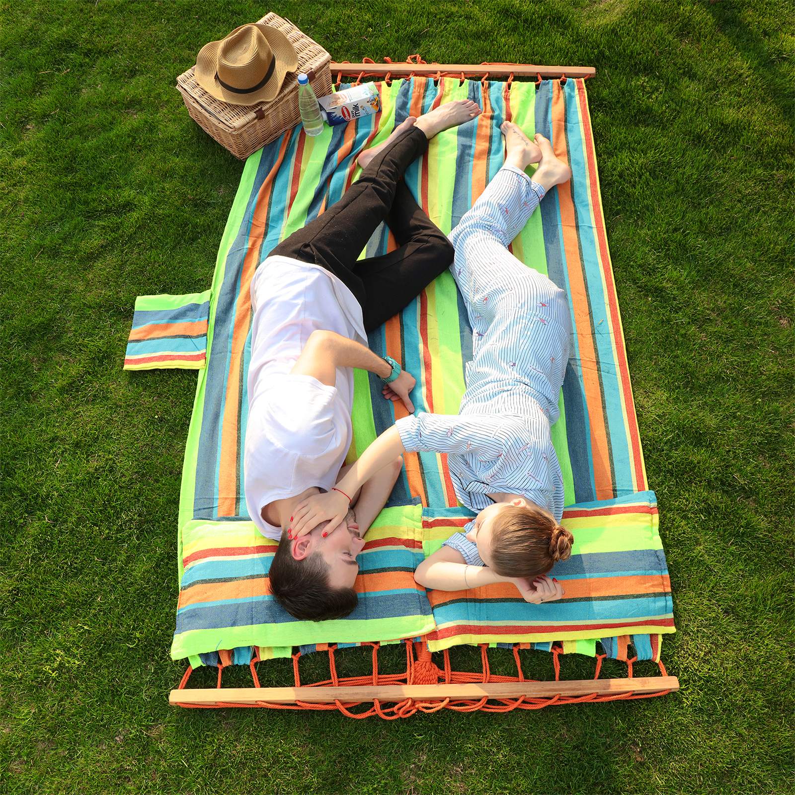 Hammock - 70% Cotton - Multicolor - Includes 2 Cushions